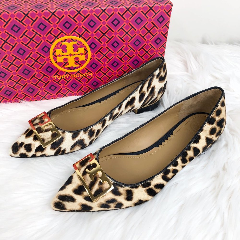 TORY BURCH  GIGI LEOPARD POINTED BALLET FLATS - Picture 8 of 16